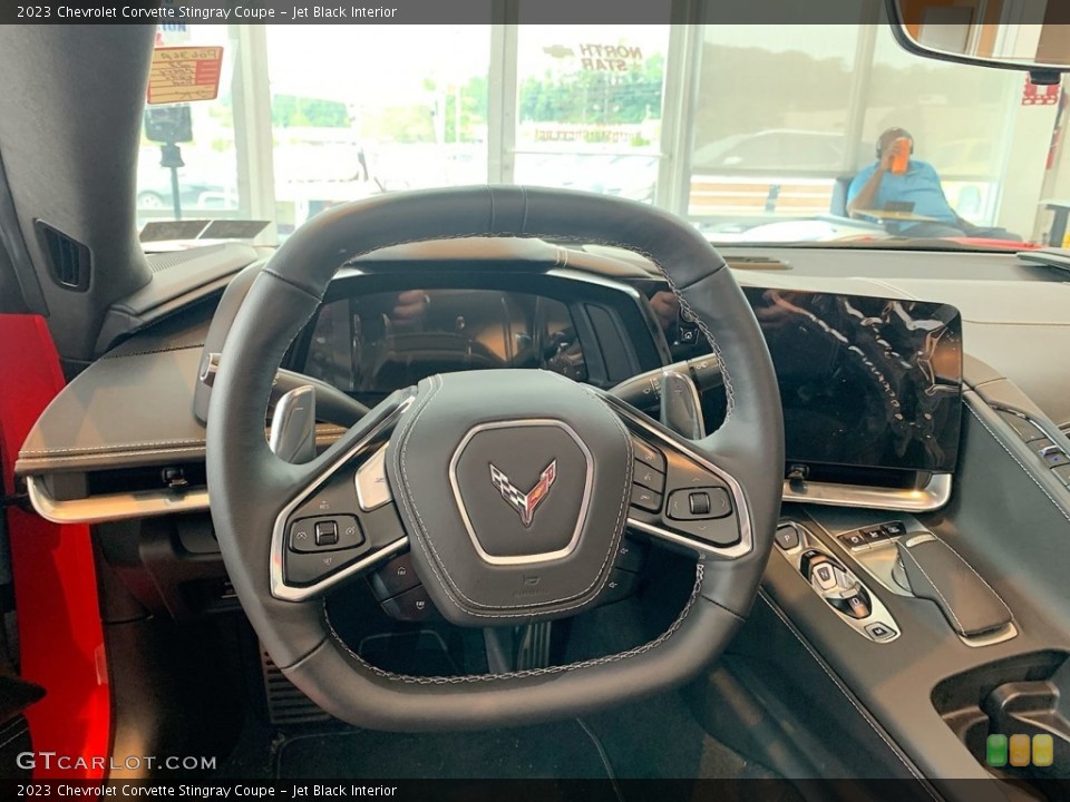 Jet Black Interior Steering Wheel for the 2023 Chevrolet Corvette Stingray Coupe #146493589