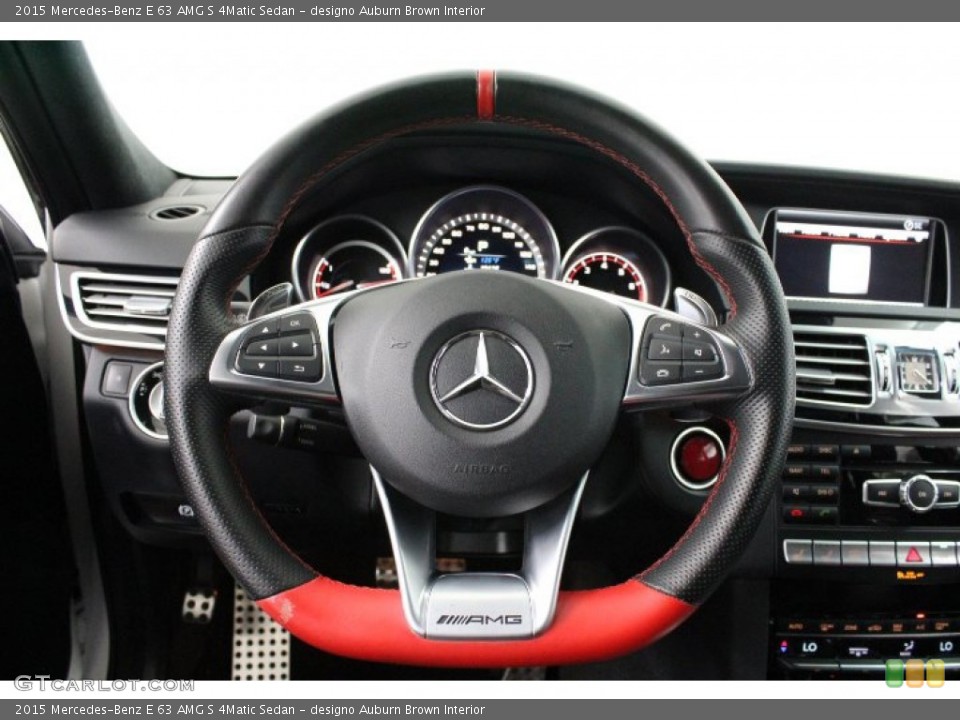 designo Auburn Brown Interior Steering Wheel for the 2015 Mercedes-Benz E 63 AMG S 4Matic Sedan #146494090