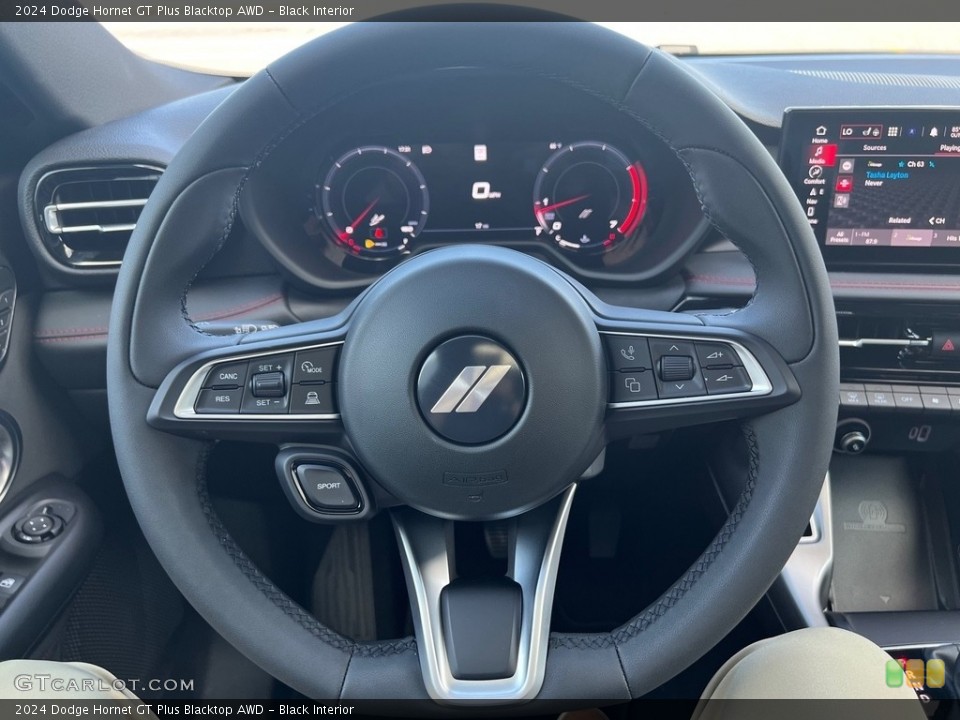 Black Interior Steering Wheel for the 2024 Dodge Hornet GT Plus Blacktop AWD #146495026