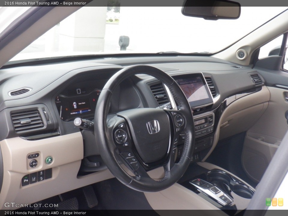 Beige Interior Dashboard for the 2016 Honda Pilot Touring AWD #146496888