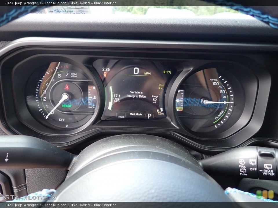 Black Interior Gauges for the 2024 Jeep Wrangler 4-Door Rubicon X 4xe Hybrid #146497105