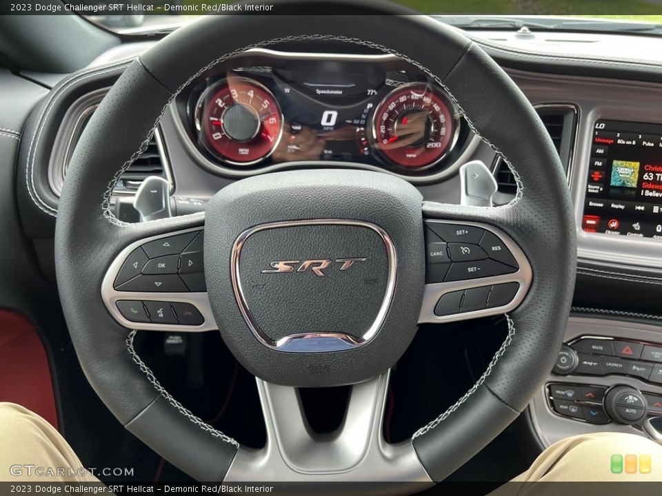Demonic Red/Black Interior Steering Wheel for the 2023 Dodge Challenger SRT Hellcat #146499631