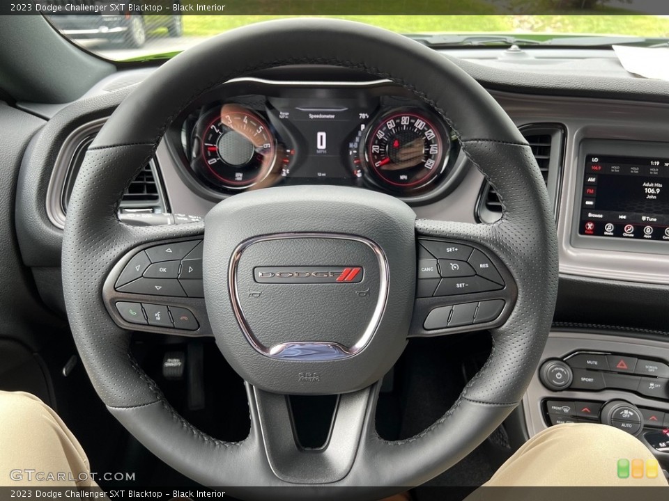 Black Interior Steering Wheel for the 2023 Dodge Challenger SXT Blacktop #146500296