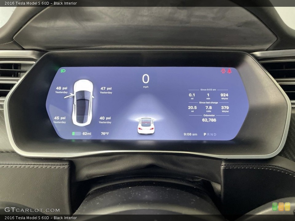 Black Interior Gauges for the 2016 Tesla Model S 60D #146500450