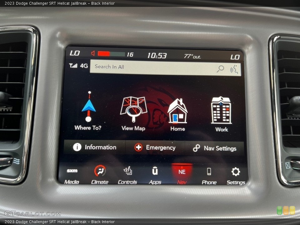 Black Interior Controls for the 2023 Dodge Challenger SRT Hellcat JailBreak #146502091