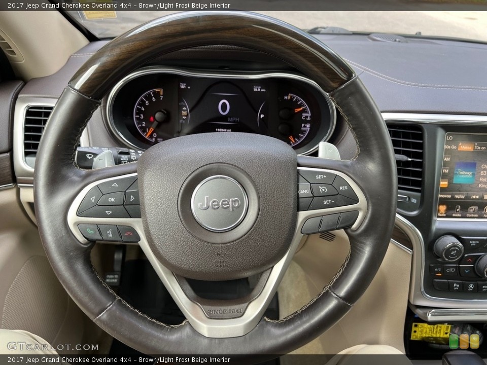 Brown/Light Frost Beige Interior Steering Wheel for the 2017 Jeep Grand Cherokee Overland 4x4 #146504014