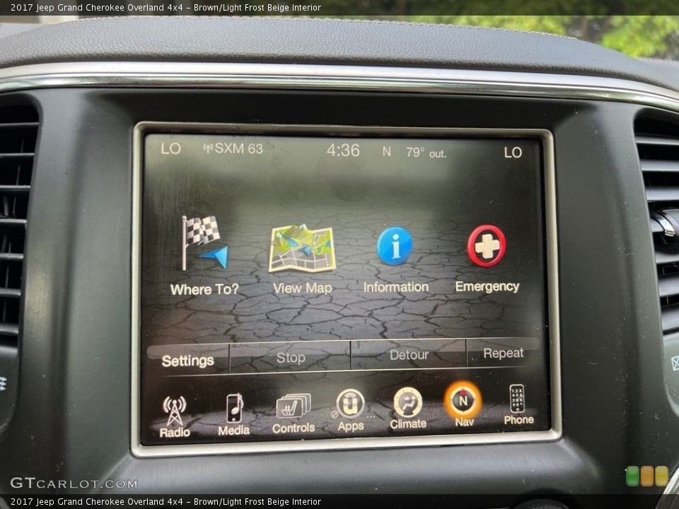 Brown/Light Frost Beige Interior Controls for the 2017 Jeep Grand Cherokee Overland 4x4 #146504077