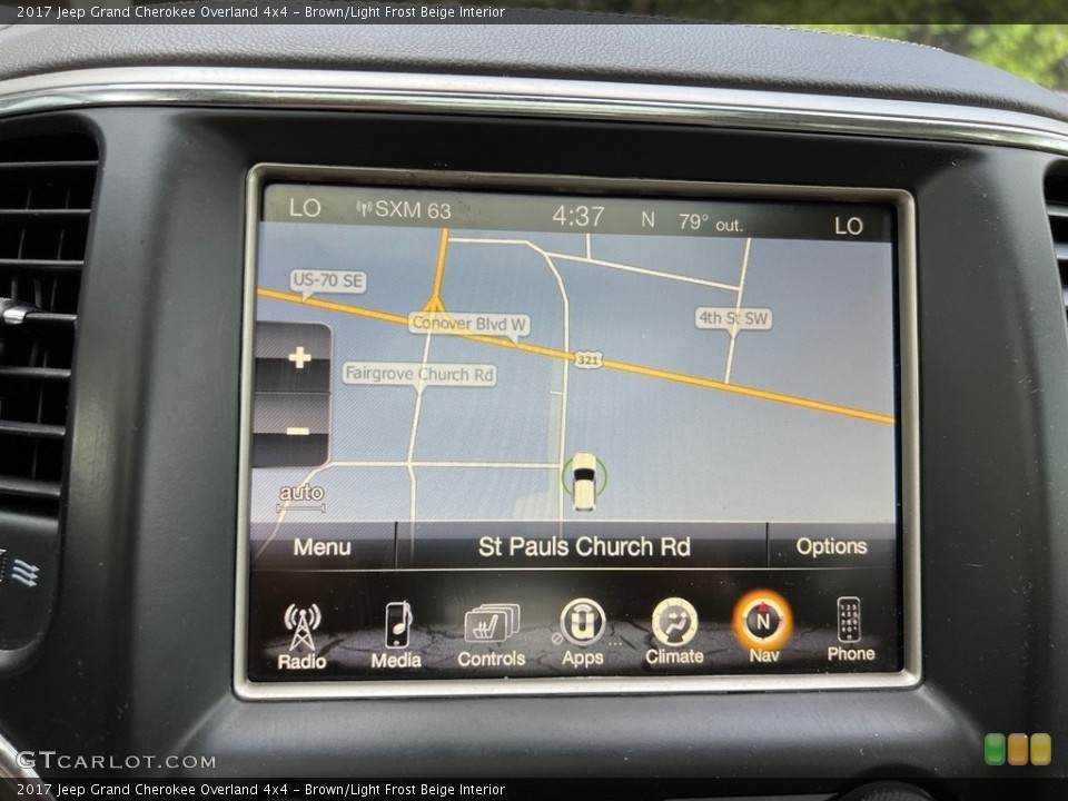 Brown/Light Frost Beige Interior Navigation for the 2017 Jeep Grand Cherokee Overland 4x4 #146504092