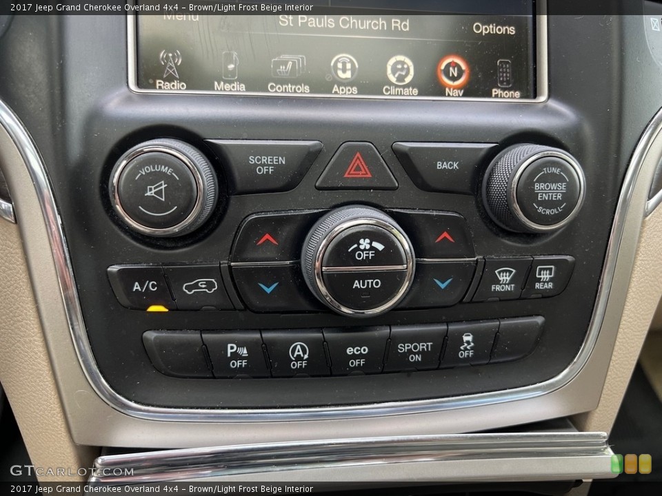 Brown/Light Frost Beige Interior Controls for the 2017 Jeep Grand Cherokee Overland 4x4 #146504152