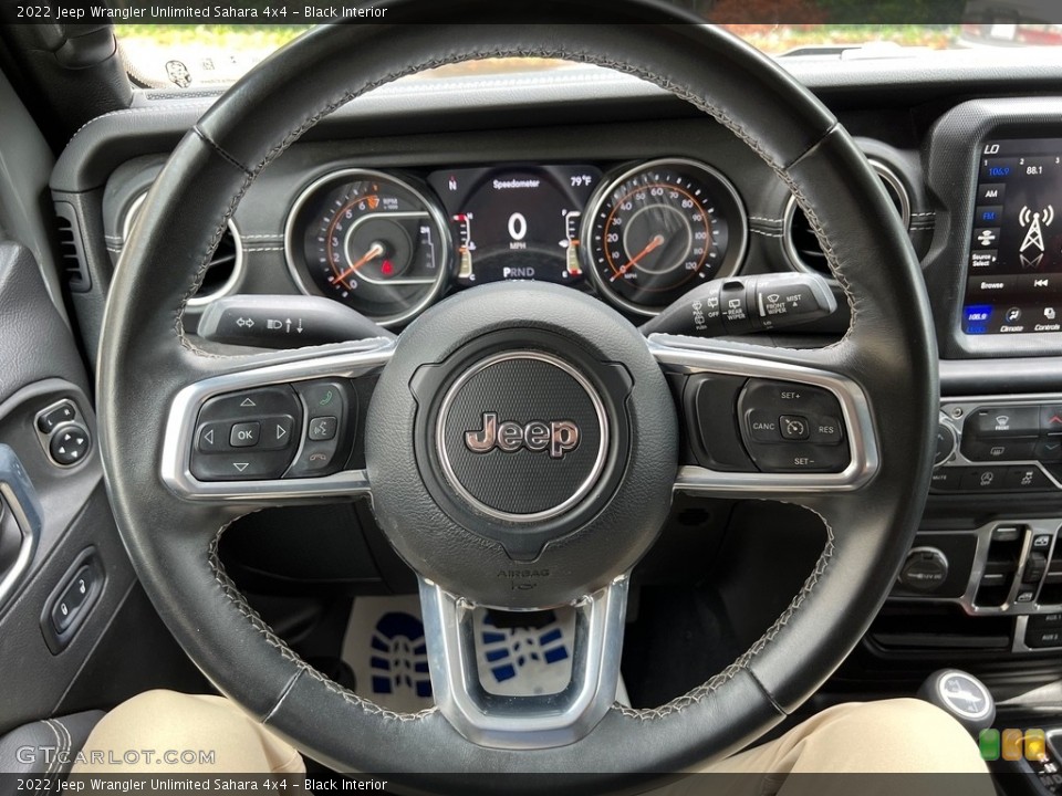 Black Interior Steering Wheel for the 2022 Jeep Wrangler Unlimited Sahara 4x4 #146504641