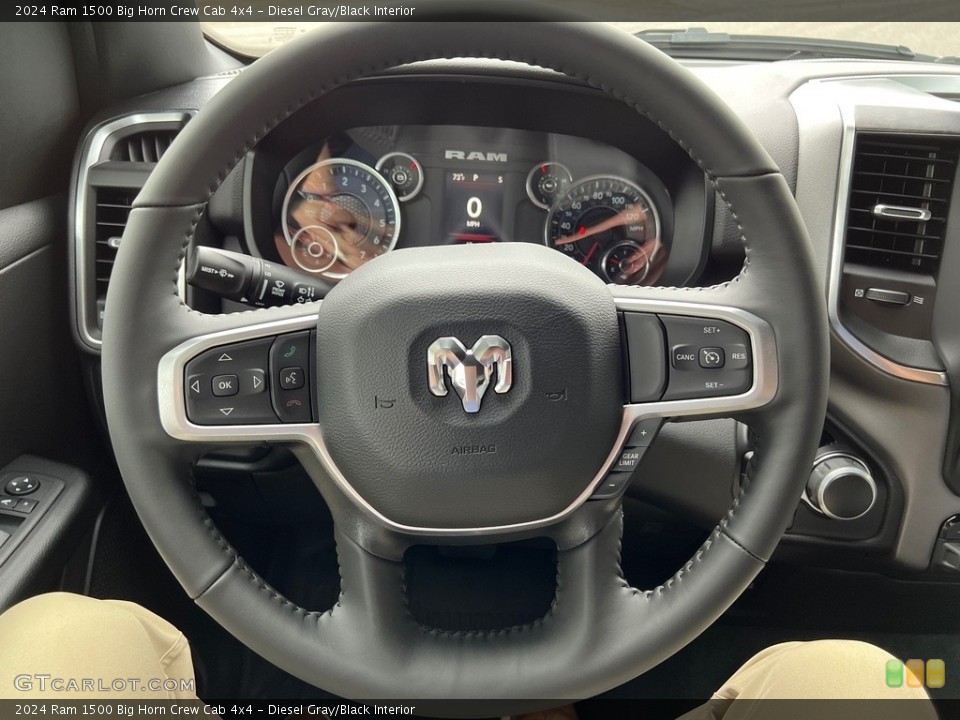 Diesel Gray/Black Interior Steering Wheel for the 2024 Ram 1500 Big Horn Crew Cab 4x4 #146507368