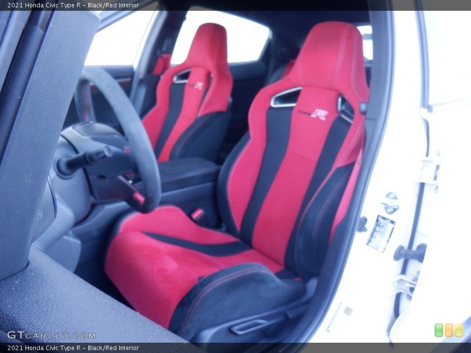 Black/Red Interior Front Seat for the 2021 Honda Civic Type R #146508963