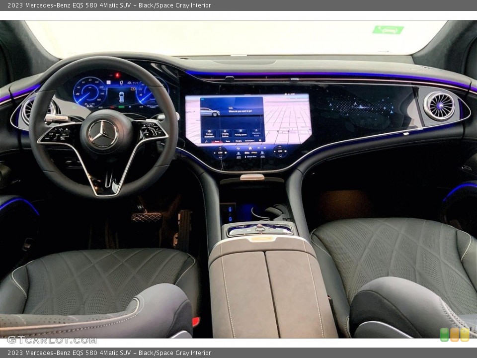 Black/Space Gray Interior Dashboard for the 2023 Mercedes-Benz EQS 580 4Matic SUV #146512306