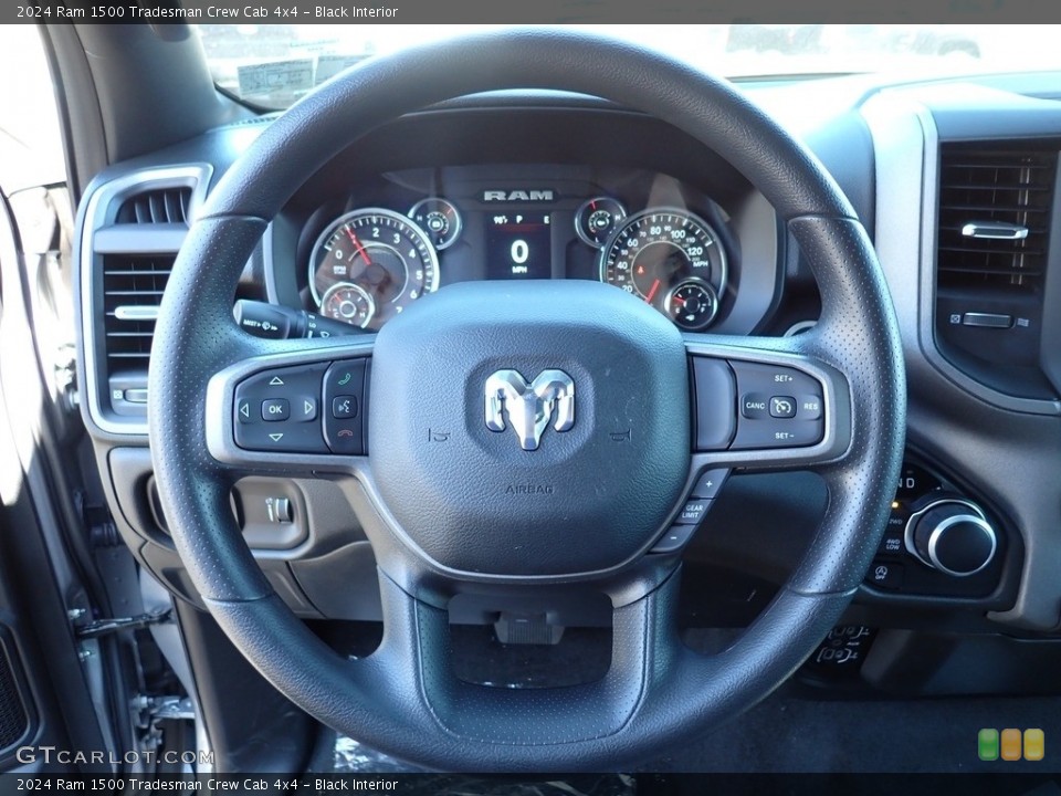 Black Interior Steering Wheel for the 2024 Ram 1500 Tradesman Crew Cab 4x4 #146513962