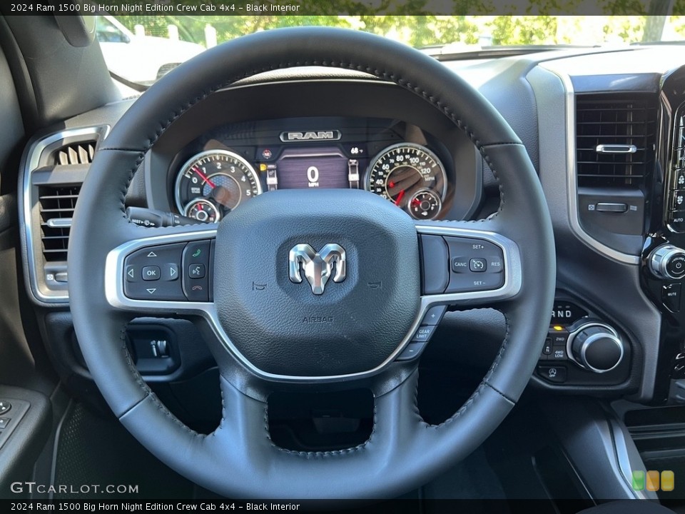 Black Interior Steering Wheel for the 2024 Ram 1500 Big Horn Night Edition Crew Cab 4x4 #146514192