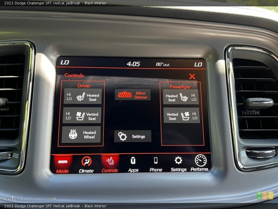 Black Interior Controls for the 2023 Dodge Challenger SRT Hellcat JailBreak #146514840
