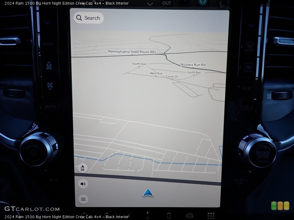 Black Interior Navigation for the 2024 Ram 1500 Big Horn Night Edition Crew Cab 4x4 #146515793