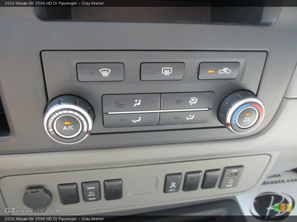 Gray Interior Controls for the 2020 Nissan NV 3500 HD SV Passenger #146517321