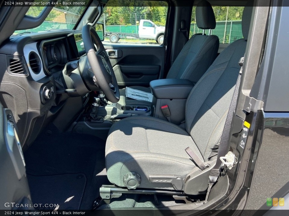 Black Interior Front Seat for the 2024 Jeep Wrangler Sport 4x4 #146522022
