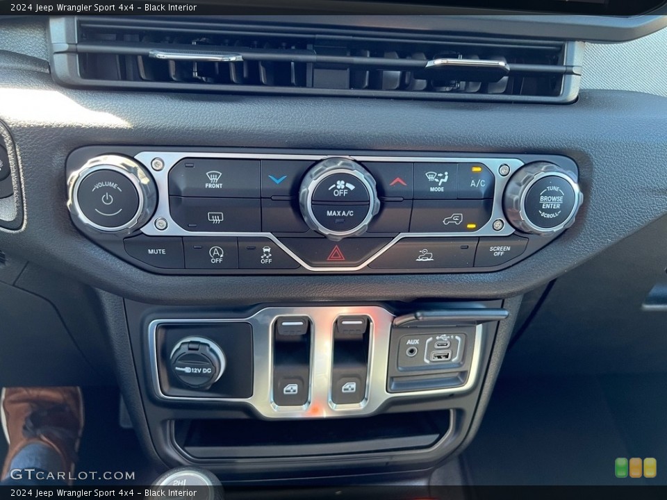 Black Interior Controls for the 2024 Jeep Wrangler Sport 4x4 #146522154