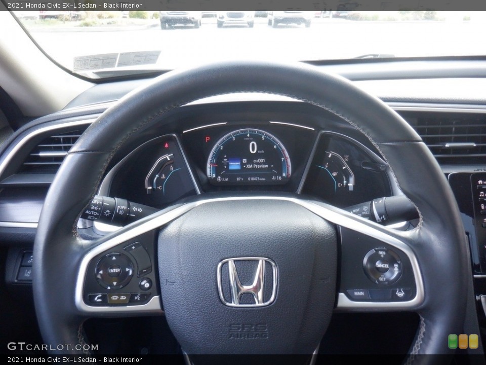 Black Interior Steering Wheel for the 2021 Honda Civic EX-L Sedan #146523505