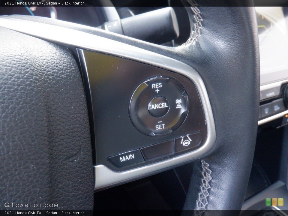 Black Interior Steering Wheel for the 2021 Honda Civic EX-L Sedan #146523523