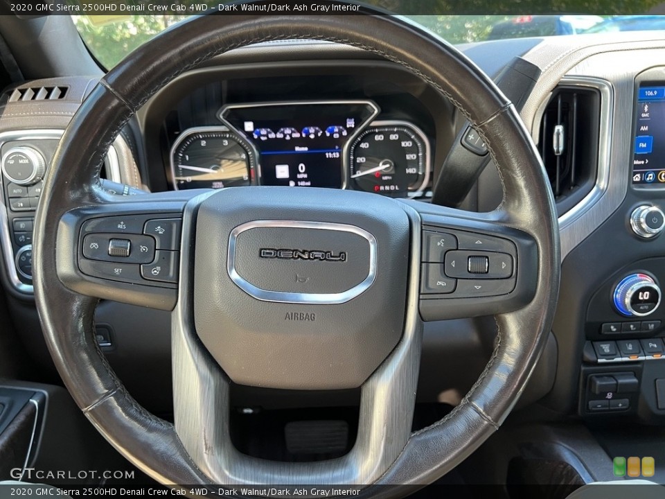 Dark Walnut/Dark Ash Gray Interior Steering Wheel for the 2020 GMC Sierra 2500HD Denali Crew Cab 4WD #146526218