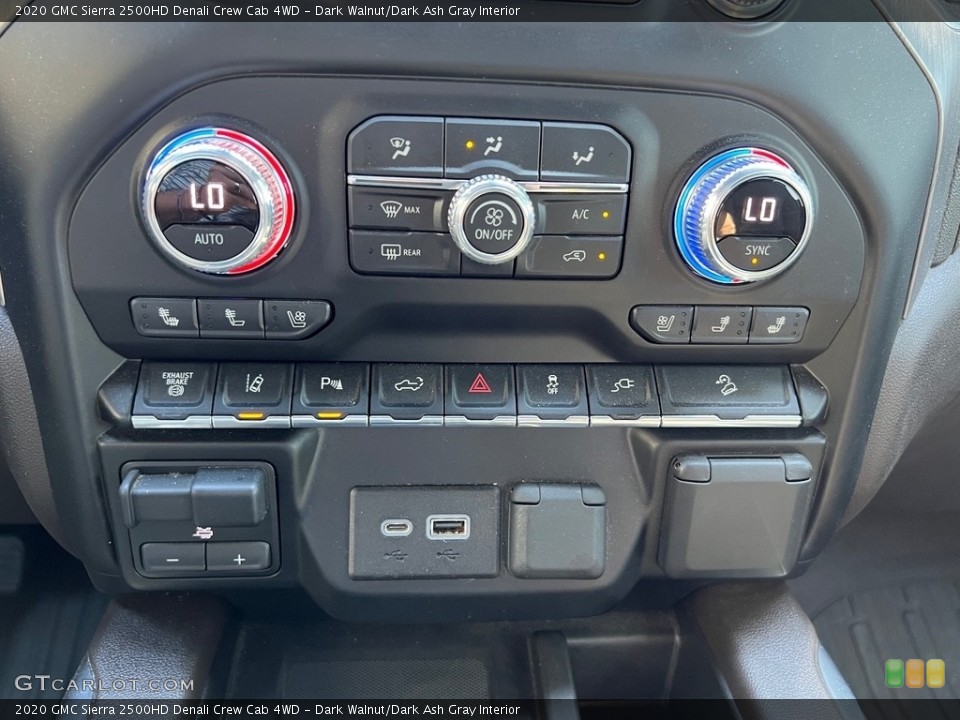 Dark Walnut/Dark Ash Gray Interior Controls for the 2020 GMC Sierra 2500HD Denali Crew Cab 4WD #146526421