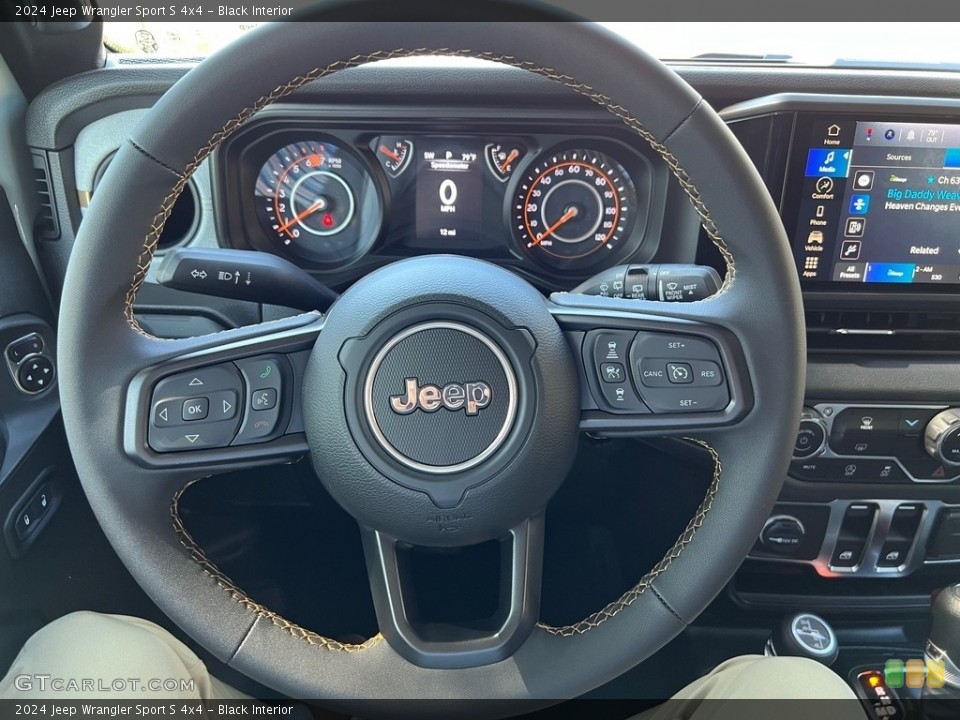 Black Interior Steering Wheel for the 2024 Jeep Wrangler Sport S 4x4 #146527000