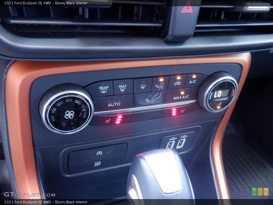 Ebony Black Interior Controls for the 2021 Ford EcoSport SE 4WD #146529003