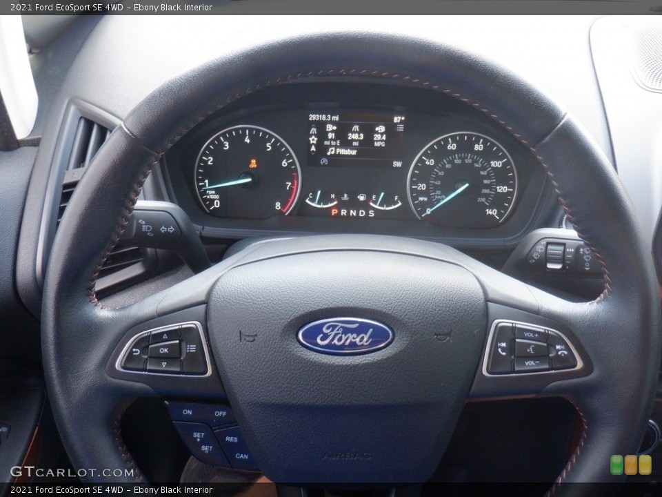 Ebony Black Interior Steering Wheel for the 2021 Ford EcoSport SE 4WD #146529148