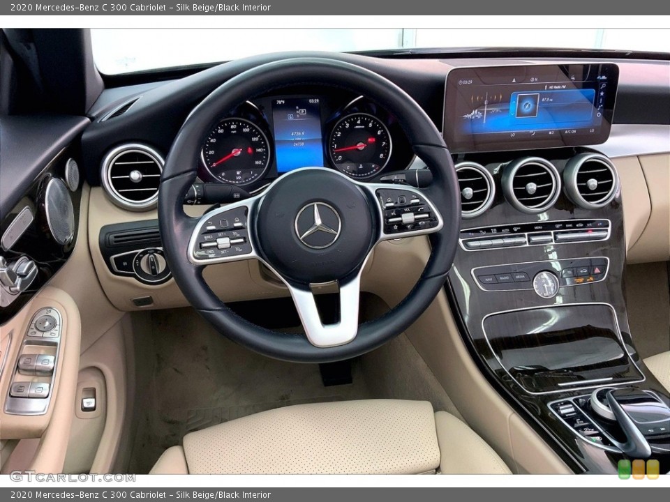 Silk Beige/Black Interior Dashboard for the 2020 Mercedes-Benz C 300 Cabriolet #146529201