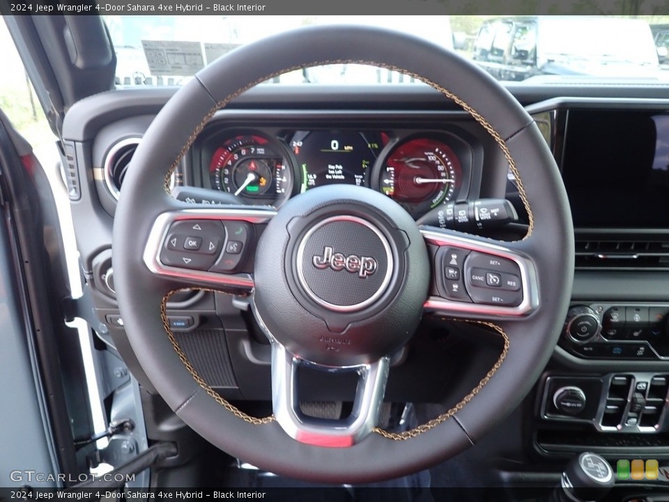 Black Interior Steering Wheel for the 2024 Jeep Wrangler 4-Door Sahara 4xe Hybrid #146532716