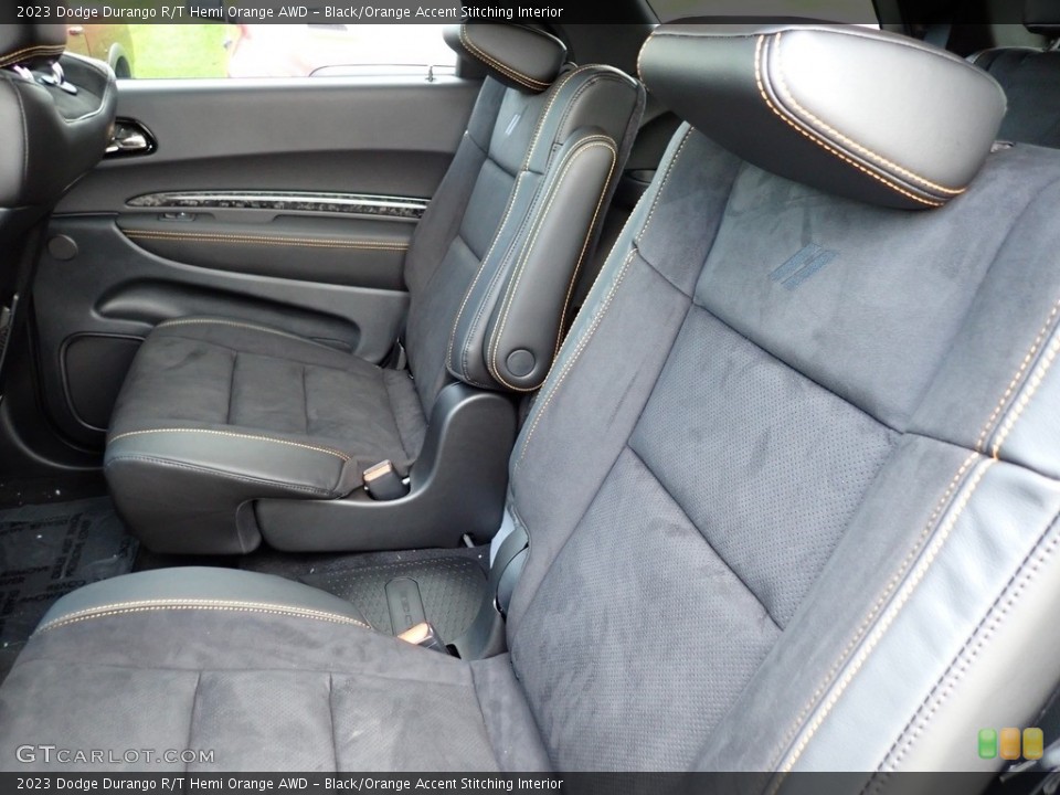 Black/Orange Accent Stitching Interior Rear Seat for the 2023 Dodge Durango R/T Hemi Orange AWD #146535104