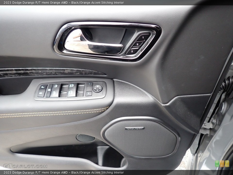 Black/Orange Accent Stitching Interior Door Panel for the 2023 Dodge Durango R/T Hemi Orange AWD #146535152