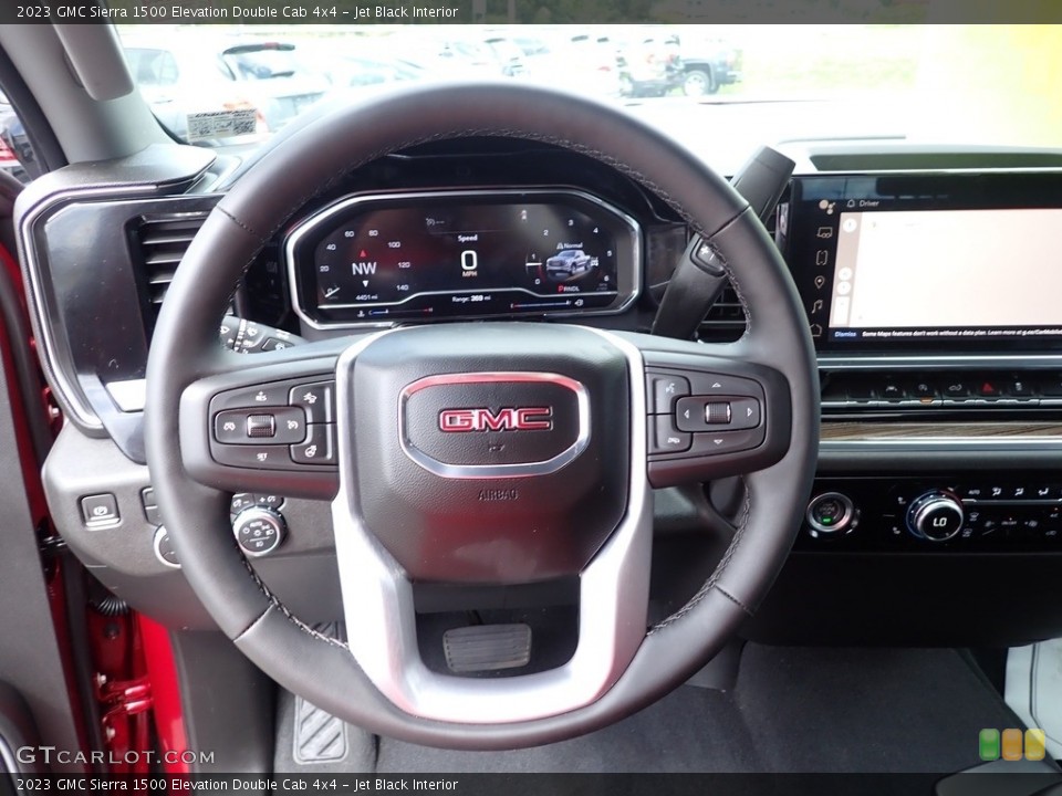 Jet Black Interior Steering Wheel for the 2023 GMC Sierra 1500 Elevation Double Cab 4x4 #146539957