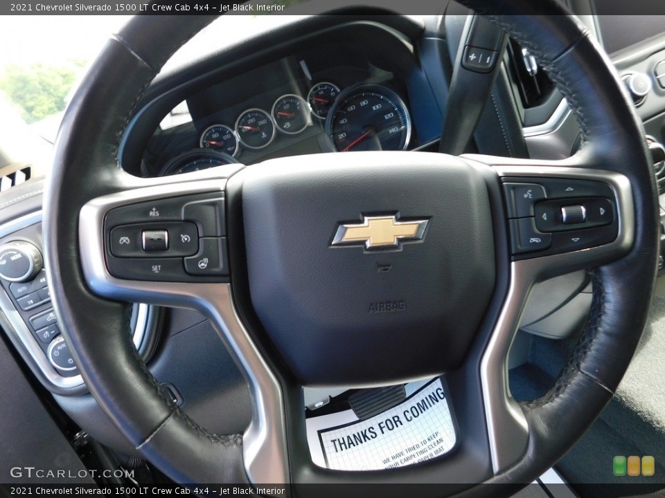 Jet Black Interior Steering Wheel for the 2021 Chevrolet Silverado 1500 LT Crew Cab 4x4 #146542540