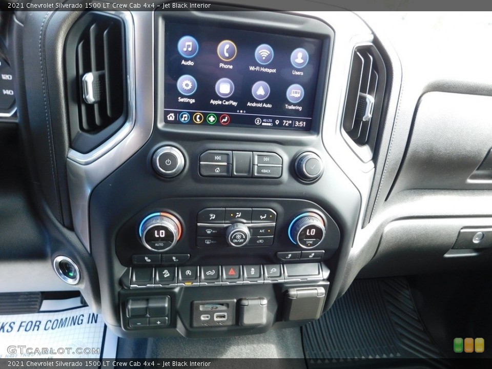 Jet Black Interior Controls for the 2021 Chevrolet Silverado 1500 LT Crew Cab 4x4 #146542630
