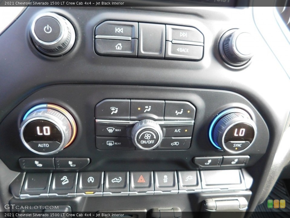 Jet Black Interior Controls for the 2021 Chevrolet Silverado 1500 LT Crew Cab 4x4 #146542657