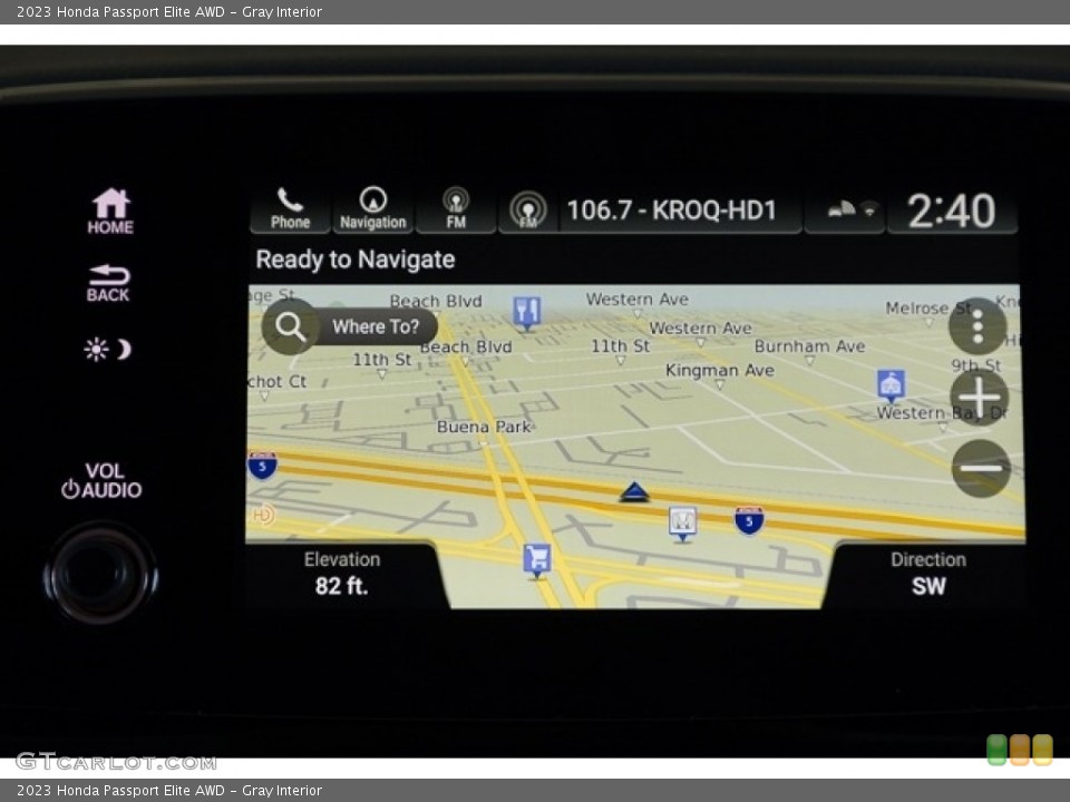 Gray Interior Navigation for the 2023 Honda Passport Elite AWD #146545213