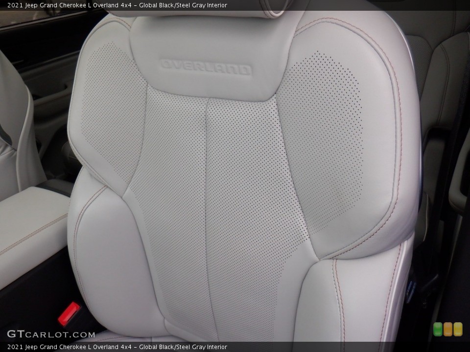 Global Black/Steel Gray Interior Front Seat for the 2021 Jeep Grand Cherokee L Overland 4x4 #146545978
