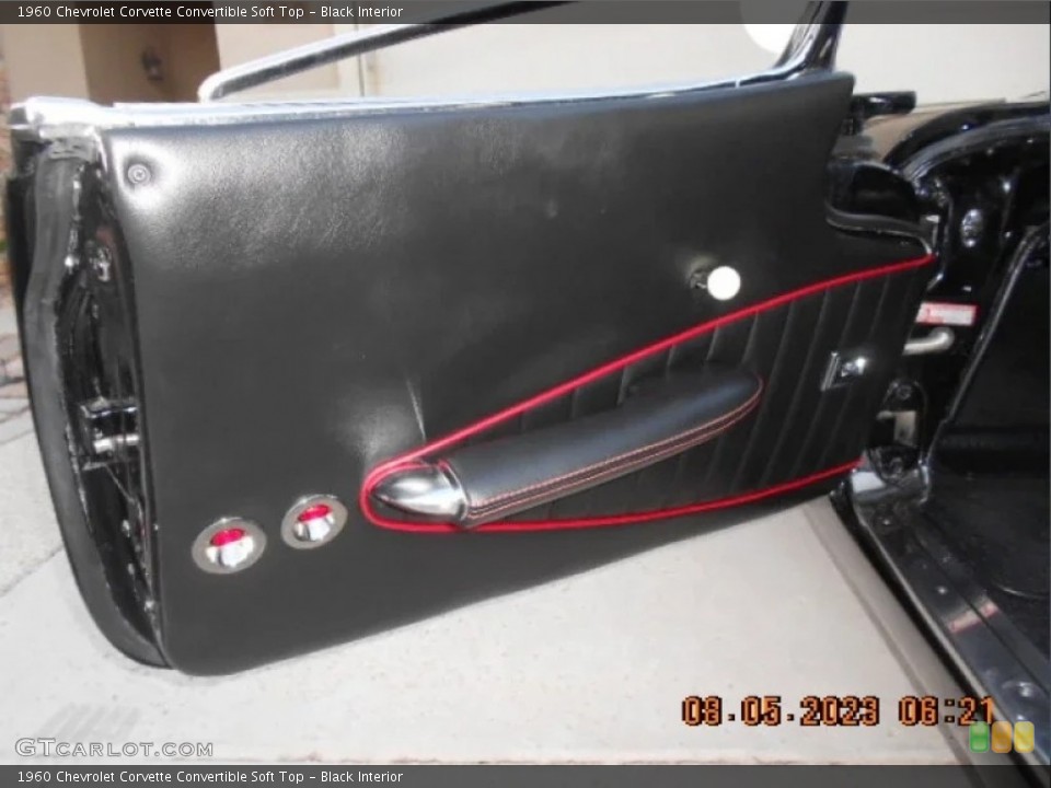 Black Interior Door Panel for the 1960 Chevrolet Corvette Convertible Soft Top #146546654