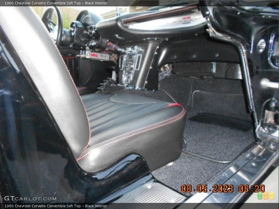 Black Interior Front Seat for the 1960 Chevrolet Corvette Convertible Soft Top #146546754