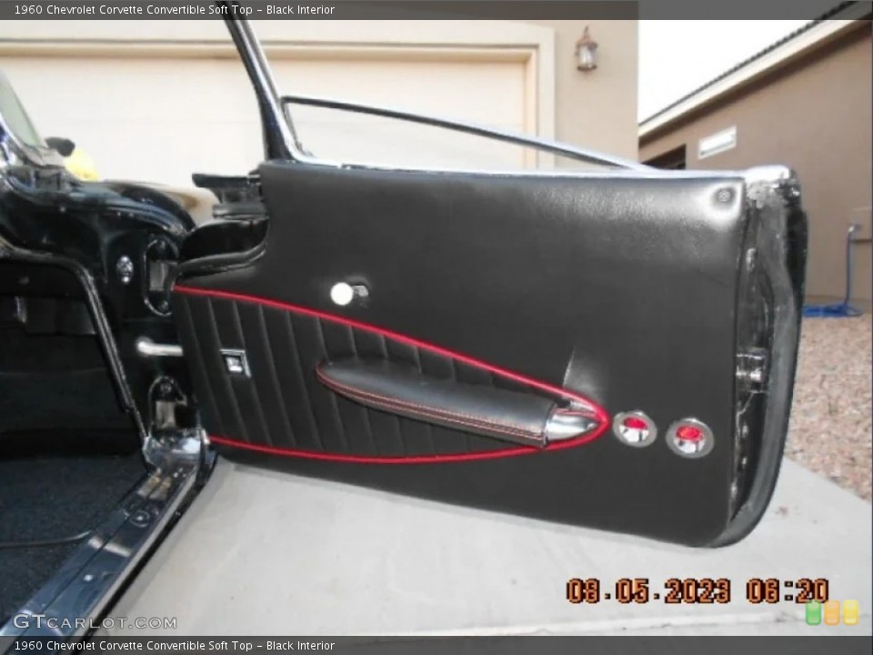 Black Interior Door Panel for the 1960 Chevrolet Corvette Convertible Soft Top #146546934