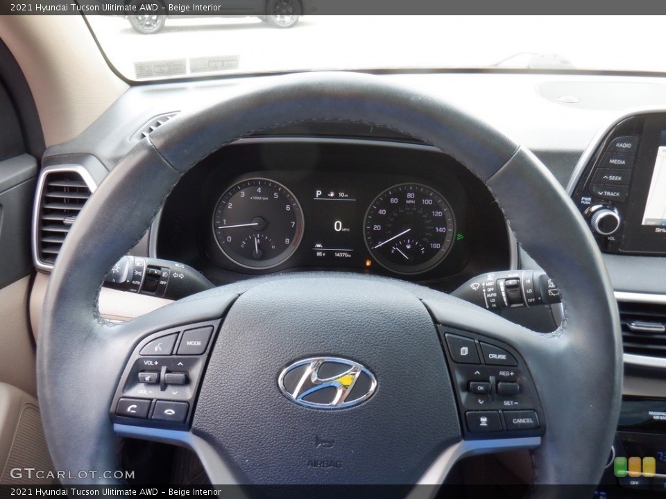 Beige Interior Steering Wheel for the 2021 Hyundai Tucson Ulitimate AWD #146547974