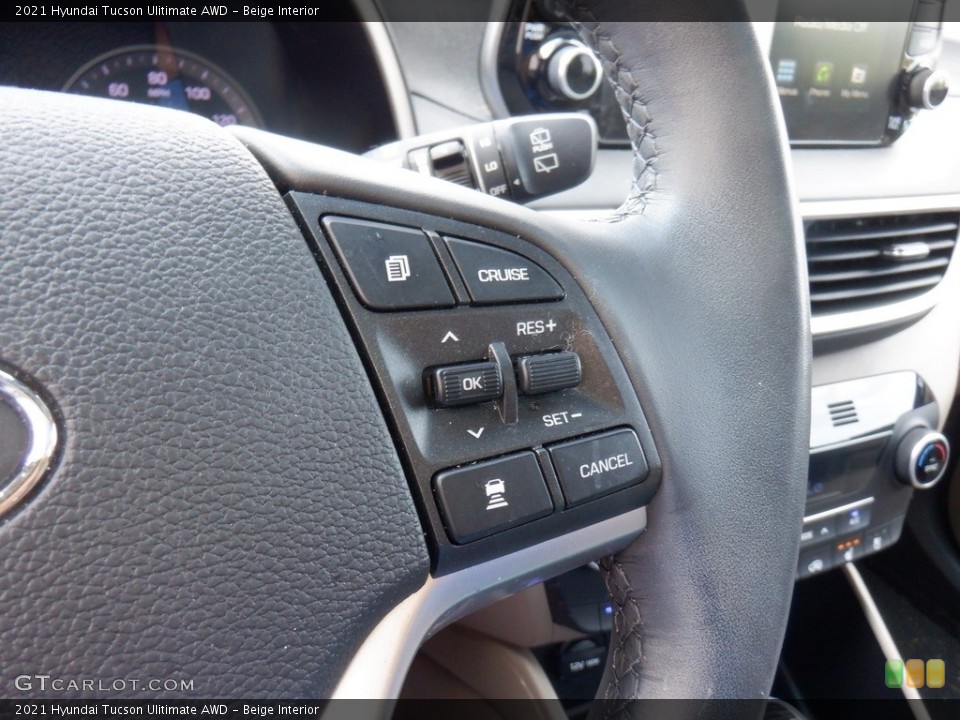 Beige Interior Steering Wheel for the 2021 Hyundai Tucson Ulitimate AWD #146547999