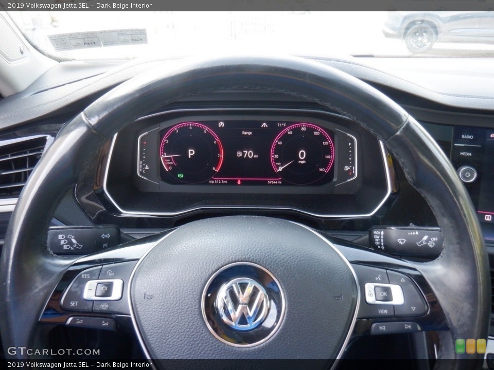 Dark Beige Interior Steering Wheel for the 2019 Volkswagen Jetta SEL #146549052