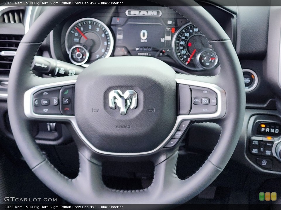 Black Interior Steering Wheel for the 2023 Ram 1500 Big Horn Night Edition Crew Cab 4x4 #146550832