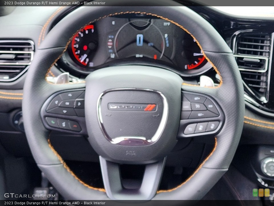 Black Interior Steering Wheel for the 2023 Dodge Durango R/T Hemi Orange AWD #146551165