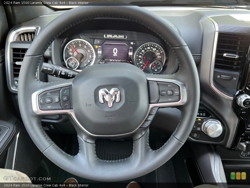 Black Interior Steering Wheel for the 2024 Ram 1500 Laramie Crew Cab 4x4 #146554478